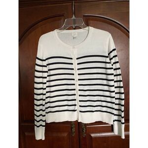 A New Day cotton striped cardigan sweater size S